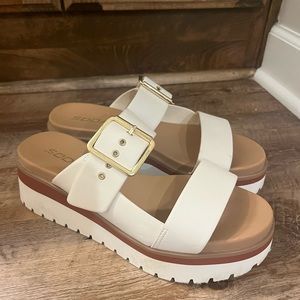 Soda size 8 white platform sandals